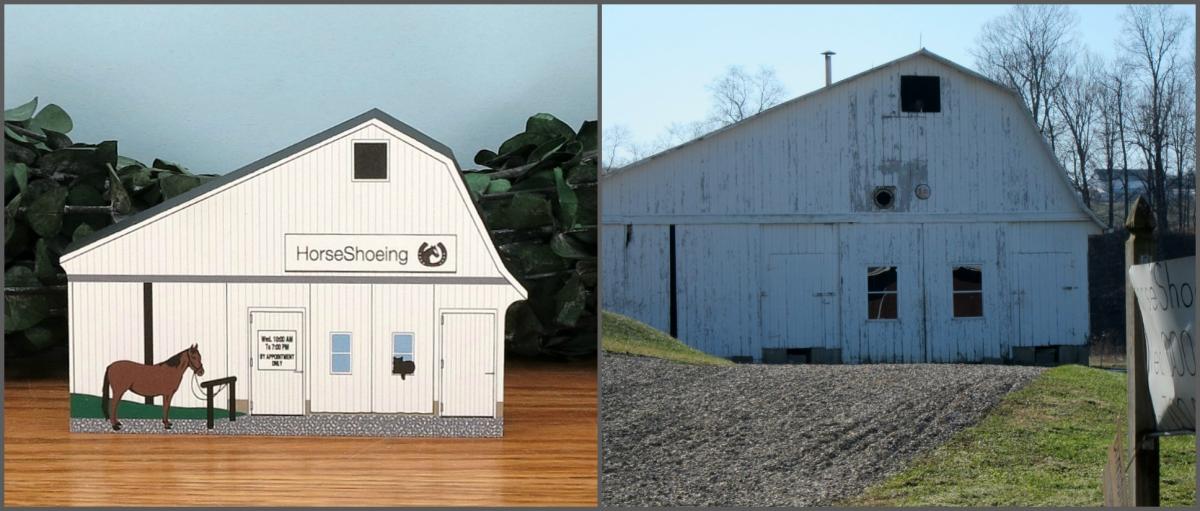 Cat's Meow HorseShoeing shop compared to actual photo