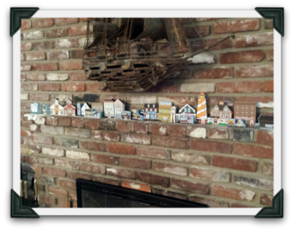 Carla T. has Cat's Meows displayed on her fireplace mantle all year round.