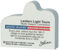 Back of Mystic Seaport Lantern Light Tours showing info about the tours held every year.