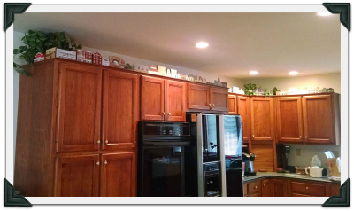 Chris found a purrfect spot to put her Ohio Cat's Meows on top of her kitchen cupboards