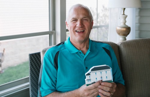 Dave is overjoyed with the replica of his childhood home he received for Father's Day.