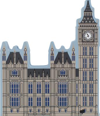 Cat's Meow handcrafted wooden souvenir of the Houses of Parliament & Big Ben, London, England