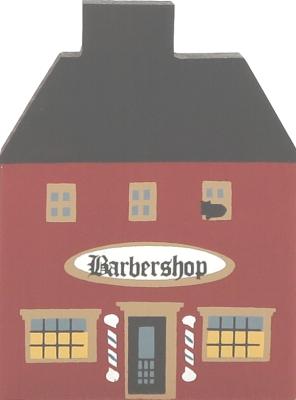 Vintage Barbershop from Series I handcrafted from 3/4" thick wood by The Cat's Meow Village in the USA