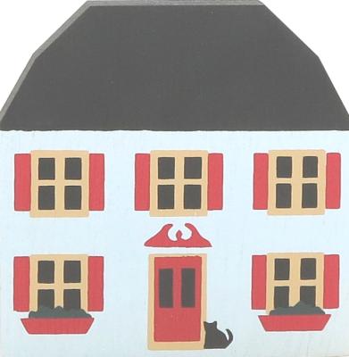 Vintage Brocke House from Series II handcrafted from 3/4" thick wood by The Cat's Meow Village in the USA