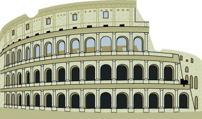 The Colosseum, Rome, Italy handcrafted from 3/4" wood by The Cat's Meow Village