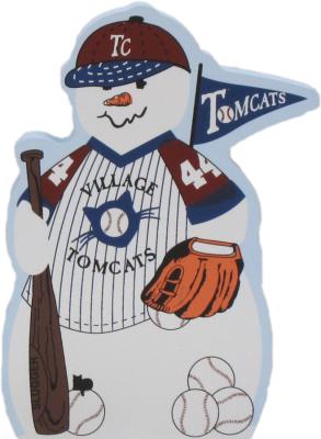Baseball Snowman, bat, ball, baseball mitt