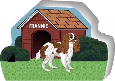 Cat's Meow shelf sitter of Cavalier King Charles Spaniel you can personalize with your dogs name.