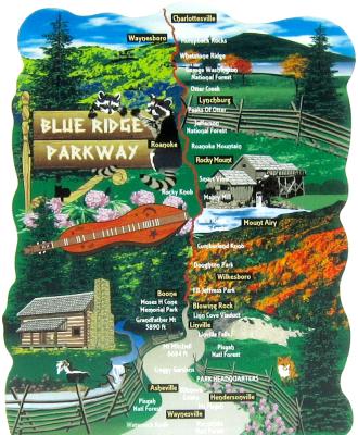Blue Ridge Parkway, Great Smoky Mountains, Shenandoah, Appalachian Mountains, North Carolina, Virginia handcrafted wooden keepsake by The Cat's Meow Village