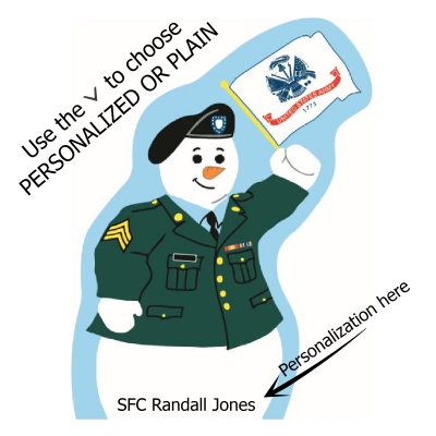 PERSONALIZED U.S. Army Snowman