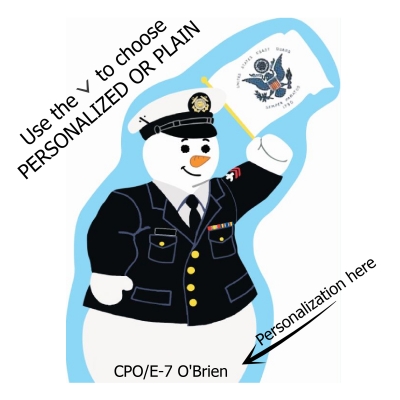 PERSONALIZED U.S. Coast Guard Snowman