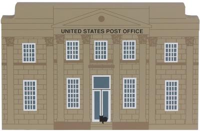 Vintage US Post Office from Series XI handcrafted from 3/4" thick wood by The Cat's Meow Village in the USA