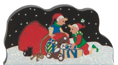 Packing Santa's Bag, Santa, elves, North Pole, winter, Christmas