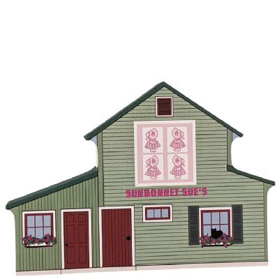 Cat's Meow Sunbonnet Sue Quilt Cottage, Handcrafted by Cat's Meow Village in the USA.