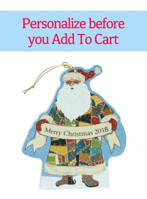 Personalize this santa ornament for your tree or give it as a gift this Christmas