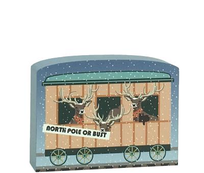 North Pole Limited - Reindeer Car to add to your holiday decor. Handcrafted in the USA by The Cat's Meow Village.