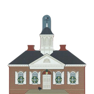Vintage 1770 Courthouse from Traditional Williamsburg Christmas Series handcrafted from 3/4" thick wood by The Cat's Meow Village in the USA