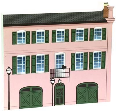 Charleston, South Carolina's Rainbow Row #10. Handcrafted by The Cat's Meow Village in the USA.