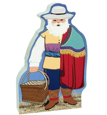 This Colonial Mexico Santa will cheer up your holiday decor. We handcraft him from 3/4" thick wood with a poem on the back. Made in the USA by The Cat's Meow Village.