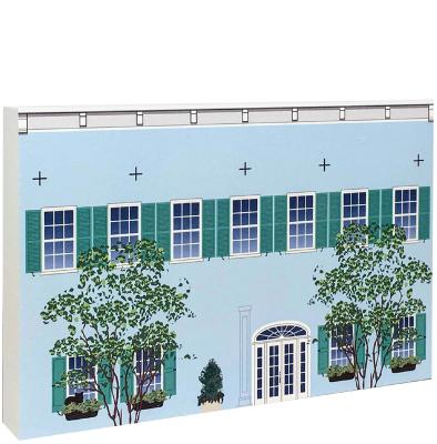 Remember your trip to Charleston, SC with your very own replica of this Rainbow Row house. We handcraft it in all its colorful details in Wooster, Ohio. By The Cat's Meow Village.