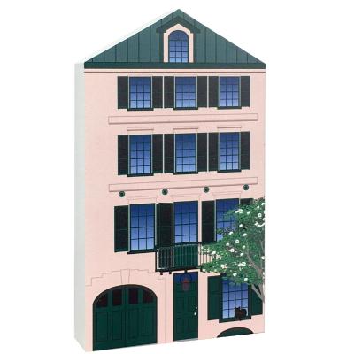 Remember your trip to Charleston, SC with your very own replica of this Rainbow Row house. We handcraft it in all its colorful details in Wooster, Ohio. By The Cat's Meow Village