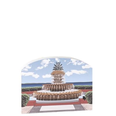 Replica of the Pineapple Fountain in Charleston, South Carolina. Handcrafted in 3/4" thick wood by The Cat's Meow Village in Wooster, Ohio.