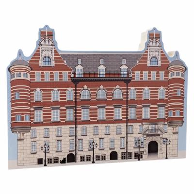 Beautifully detailed replica of Sherlock Holmes, Scotland Yard, Westminster, London, United Kingdom. Handcrafted in the USA 3/4" thick wood by Cat’s Meow Village.
