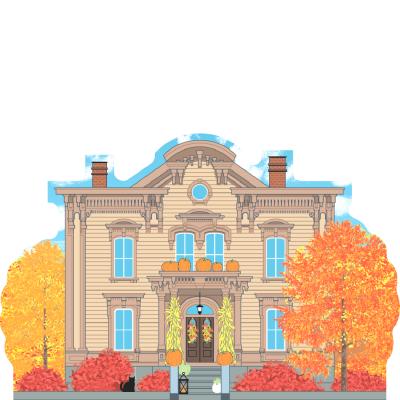 Add this colorful replica of Greymoor House, Autumn in Salem, Massachusetts to your fall collection! Handcrafted in the USA by Cat's Meow Village.