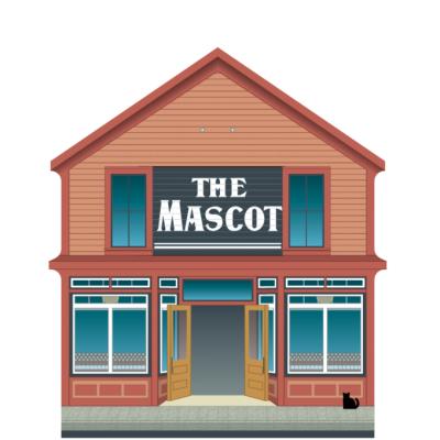 Detailed replica of the Mascot Saloon, Call of the Wild, Alaska. handcrafted in the USA 3/4" thick wood by Cat’s Meow Village.