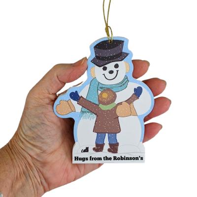 Hugs for You Snowman Ornament, "PURRsonalize ME" to add your own personalization.