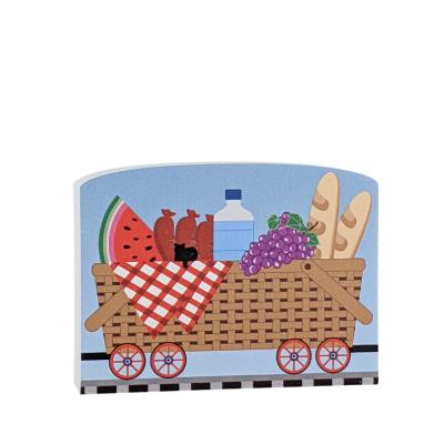 Picnic Train Car for the Pride of America train Collection handcrafted in 3/4" thick wood by The Cat's Meow Village in the USA.