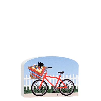 Add this cute red bike carrying a newly finished quilt to your Cat's Meow Quilt Block Collection. Handcrafted in Wooster, Ohio of 3/4" thick wood.
