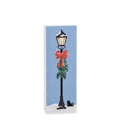 Winter Lamp Post handcrafted in 3/4" thick wood by The Cat's Meow Village in the USA