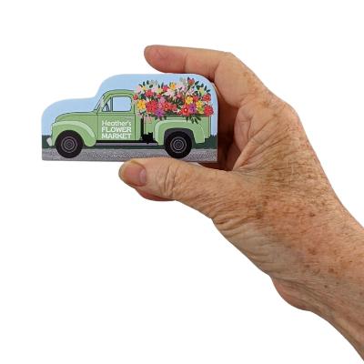 Vintage Flower truck you can personalize and instantly own your very own flower business. Handcrafted in the USA  from 3/4" thick wood by The Cat's Meow Village.