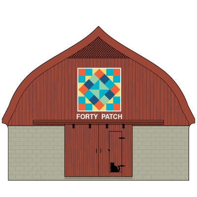 Forty Patch Quilt Barn handcrafted in 3/4" thick wood by The Cat's Meow Village in Wooster, Ohio.
