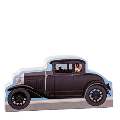 Prohibition Rum Runner car handcrafted in 3/4" thick wood by The Cat's Meow Village in the USA. For your desk, windowsill, or trim above your doorway or window.