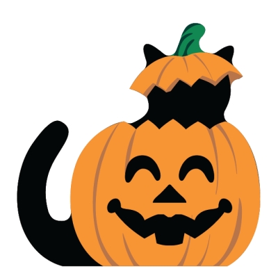 Our black cat mascot, Casper, wanted to dress as a pumpkin for Halloween this year. Actually, the Great PURRmpkin to be exact! Handcrafted in 3/4" thick wood by The Cat's Meow Village in the USA.
