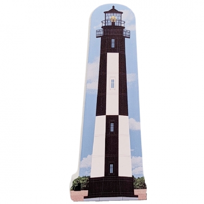 Wooden Replica of New Cape Henry Lighthouse Virginia Beach, Virginia. Handcrafted by Cats Meow Village in USA.