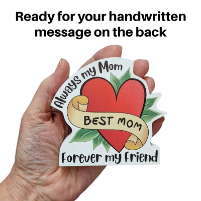 Mother's Day greeting handcrafted in 3/4" thick wood by The Cat's Meow Village in the USA.