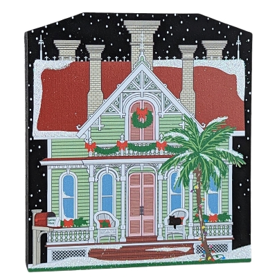 North Pole, Santa's Summer Cottage.  Handcrafted in 3/4" wood by the Cats Meow Village in Wooster, Ohio. 