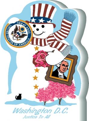 Washington D.C. Snowman handcrafted and made in the USA.