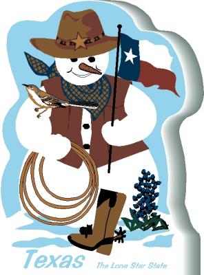 Texas State Snowman handcrafted and made in the USA.