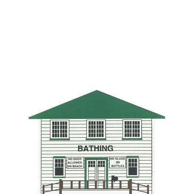 Vintage Bath House from Chippewa Lake Amusement Park handcrafted from 3/4" thick wood by The Cat's Meow Village in the USA