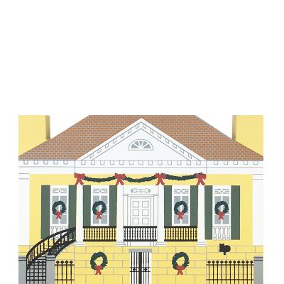 Vintage Beauregard-Keyes House from New Orleans Christmas Series handcrafted from 3/4" thick wood by The Cat's Meow Village in the USA
