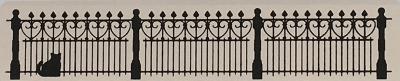 Vintage Wrought Iron Fence from Accessories handcrafted from 1/2" thick wood by The Cat's Meow Village in the USA