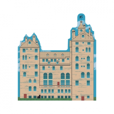  Wooden replica of Mercer Museum in Doylestown, Pennsylvania. Handcrafted by The Cat's Meow Village in the USA.