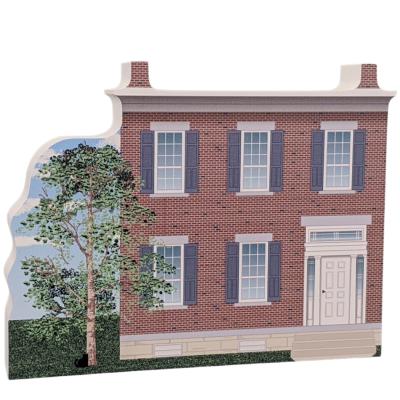 Lovely detailed replica of Mary Ann M'Clntock House NPS, Waterloo, New York. Handcrafted in the USA 3/4" thick wood by Cat’s Meow Village.