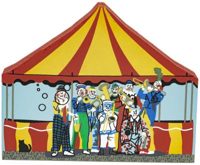 Vintage Clowns from Circus Series handcrafted from 3/4" thick wood by The Cat's Meow Village in the USA