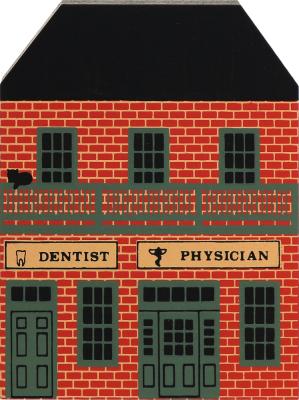 Vintage Dentist/Physician Office from Series V handcrafted from 3/4" thick wood by The Cat's Meow Village in the USA