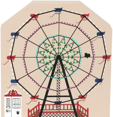 Vintage Ferris Wheel from Circus Series handcrafted from 3/4" thick wood by The Cat's Meow Village in the USA