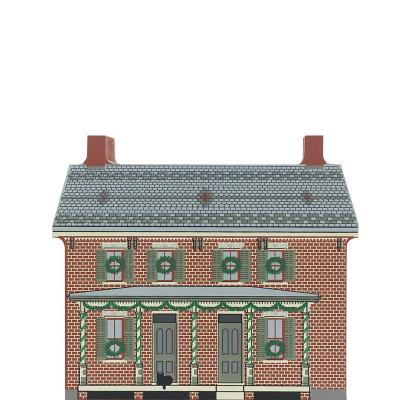 Vintage Firestone Farmhouse from Greenfield Village Christmas Series handcrafted from 3/4" thick wood by The Cat's Meow Village in the USA